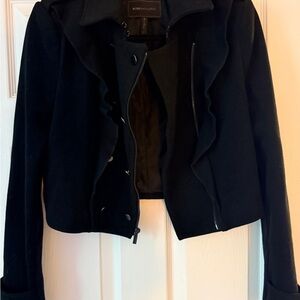 BCBGMaxAzria Black Ruffle Jacket